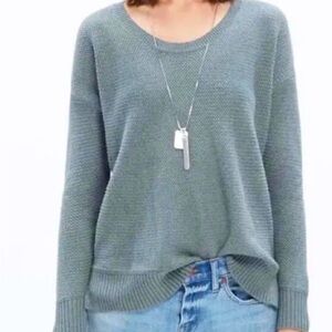 Madewell Green Textured Crew Neck Sweater